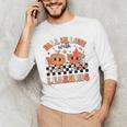Retro Fall In Love With Learning Autumn Pumpkin Teacher Men's Long Sleeve T-Shirt, novelty gifts, funny gifts