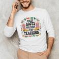 These Boots Are Made Teaching Western Cowboy Teacher Men's Long Sleeve T-Shirt, novelty gifts, funny gifts These Boots Are Made Teaching Western Cowboy Teacher Men's Long Sleeve T-Shirt, novelty gifts, funny gifts