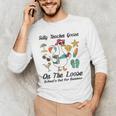 Silly Teacher Goose On The Loose School Out Summer Women Men Men's Long Sleeve T-Shirt, novelty gifts, funny gifts