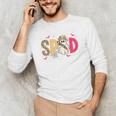 Sped Teacher Halloween Ghost Special Education Preppy Fall Men's Long Sleeve T-Shirt, novelty gifts, funny gifts