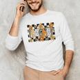 Teacher Appreciation Boho Floral Leopard Checkered Men's Long Sleeve T-Shirt, novelty gifts, funny gifts