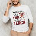 Teachers Oh What Fun It Is To Teach Cute Red Plaid Reindeer Men's Long Sleeve T-Shirt, novelty gifts, funny gifts Teachers Oh What Fun It Is To Teach Cute Red Plaid Reindeer Men's Long Sleeve T-Shirt, novelty gifts, funny gifts