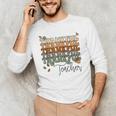 Thankful Teacher Thanksgiving Fall Pumpkin Turkey Men's Long Sleeve T-Shirt, novelty gifts, funny gifts
