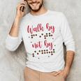 Visually Impaired Teacher Braille Bible Verse Walk By Faith Men's Long Sleeve T-Shirt, novelty gifts, funny gifts Visually Impaired Teacher Braille Bible Verse Walk By Faith Men's Long Sleeve T-Shirt, novelty gifts, funny gifts