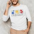 Women Art Teacher Back To School Artist Primary Color Theory Men's Long Sleeve T-Shirt, novelty gifts, funny gifts