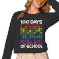 100 Days Of School Heart Love Teacher Or Student 100th Day Women Long Sleeve T-Shirt, trending gift