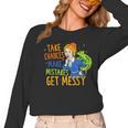 Beauty Teacher Take Chances Make Mistakes Get Messy Women Long Sleeve T-Shirt, trending gift