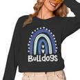 Bulldogs School Mascot Rainbow Teacher Lover Women Long Sleeve T-Shirt, trending gift