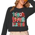 Christmas Coquette Bow Teacher Teach Love Inspire Women Long Sleeve T-Shirt, trending gift