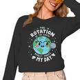 Earth Day Rotation Of The Earth Makes My Day Science Teacher Women Long Sleeve T-Shirt, Science Teacher Gifts, trending gift