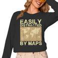 Geography Teacher Easily Distracted By Maps Women Long Sleeve T-Shirt, trending gift Geography Teacher Easily Distracted By Maps Women Long Sleeve T-Shirt, trending gift