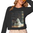 Ghost Library Halloween Book Reading Books Lover Teacher Women Long Sleeve T-Shirt, trending gift Ghost Library Halloween Book Reading Books Lover Teacher Women Long Sleeve T-Shirt, trending gift