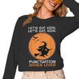 Halloween Teacher Witch Lets Eat Kids Punctuation Women Long Sleeve T-Shirt, trending gift