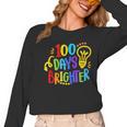 Happy 100th Day Of School 100 Days Brighter Girls Teacher Women Long Sleeve T-Shirt, trending gift