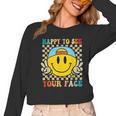 Happy To See Your Face Hippie Smile Back To School Teachers Women Long Sleeve T-Shirt, trending gift