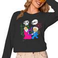 Nerdy Pythagoras Fighting Over C Squared Math Teacher Women Long Sleeve T-Shirt, trending gift