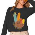 One Thankful Teacher Thanksgiving Turkey Peace Hand Sign Women Long Sleeve T-Shirt, trending gift One Thankful Teacher Thanksgiving Turkey Peace Hand Sign Women Long Sleeve T-Shirt, trending gift