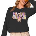 Physical Education Halloween Bow Checkered Teacher Ghost PE Women Long Sleeve T-Shirt, Pe Teacher Gifts, trending gift