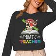 Pirate Teacher Halloween Skull Adult Women Long Sleeve T-Shirt, trending gift