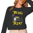 School Math Teacher Halloween 2022 Trig Or Treat Shirt Women Long Sleeve T-Shirt, trending gift