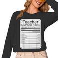 Teacher Nutrition Facts Teachers Nutritional Fact Women Long Sleeve T-Shirt, trending gift