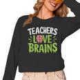 Teachers Love Brains Halloween Teacher Zombie Women Long Sleeve T-Shirt, trending gift Teachers Love Brains Halloween Teacher Zombie Women Long Sleeve T-Shirt, trending gift