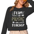 Team Music Teacher Camo Teacher Student Back To School Women Long Sleeve T-Shirt, trending gift Team Music Teacher Camo Teacher Student Back To School Women Long Sleeve T-Shirt, trending gift