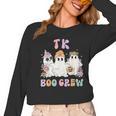 TK Boo Crew Retro Groovy Halloween Floral Ghost TK Teacher Women Long Sleeve T-Shirt, Groovy Teacher Gifts, trending gift TK Boo Crew Retro Groovy Halloween Floral Ghost TK Teacher Women Long Sleeve T-Shirt, Groovy Teacher Gifts, trending gift