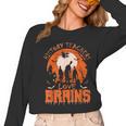 History Teachers Love Brains Halloween Teacher For Men Women Women Long Sleeve T-Shirt, History Teacher Gifts, trending gift