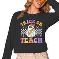 Trick Or Teach Groovy Halloween Teachers Women Long Sleeve T-Shirt, trending gift