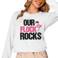 Our Flock Rocks Flamingo Mother's Day Teacher Women Long Sleeve T-Shirt, trending gift