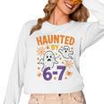 Haunted 67 Ghost Math Teacher Halloween Costume Math Pun Women Long Sleeve T-Shirt, trending gift Haunted 67 Ghost Math Teacher Halloween Costume Math Pun Women Long Sleeve T-Shirt, trending gift