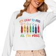 Its Okay To Feel All The Feels Mood Color Crayons Teacher Women Long Sleeve T-Shirt, trending gift Its Okay To Feel All The Feels Mood Color Crayons Teacher Women Long Sleeve T-Shirt, trending gift