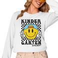 Kindergarten Teacher Hippie Smile Face Back School Women Long Sleeve T-Shirt, trending gift Kindergarten Teacher Hippie Smile Face Back School Women Long Sleeve T-Shirt, trending gift