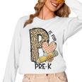 P Is For Pre K Teacher Leopard First Day Of School For Men Women Girls Kids Women Long Sleeve T-Shirt, trending gift