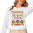 Teach Thanksgiving Teacher Thankful For My 1st Grade Turkeys Women Long Sleeve T-Shirt, trending gift