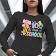 100 Days Of School Preppy 100th Day Of School Teachers Girls Women Long Sleeve T-Shirt, funny gift