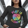 Apple Retro Play Is Learning Kindergarten Teacher Daycare Women Long Sleeve T-Shirt, funny gift Apple Retro Play Is Learning Kindergarten Teacher Daycare Women Long Sleeve T-Shirt, funny gift