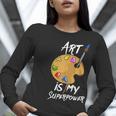 Art Is My Superpower Drawing Art Teacher Artists Women Long Sleeve T-Shirt, funny gift