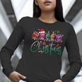 ASL Christmas Buffalo Plaid Teacher American Sign Language Women Long Sleeve T-Shirt, funny gift
