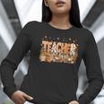 Autumn Pumpkin Thanksgiving Coffee Floral Teacher Fall Women Long Sleeve T-Shirt, funny gift Autumn Pumpkin Thanksgiving Coffee Floral Teacher Fall Women Long Sleeve T-Shirt, funny gift