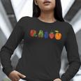 Back To School Cute Hungry Lover Fruits Teacher Women Long Sleeve T-Shirt, funny gift
