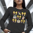 Back To School Yellow Bows Book Coffee Leopard Apple Teacher Women Long Sleeve T-Shirt, funny gift