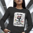 Cat It's Fine I'm Fine Everything Is Fine Teacher Life Women Long Sleeve T-Shirt, funny gift