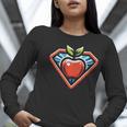 Cute Distressed Super Teacher Superhero Apple Women Long Sleeve T-Shirt, Super Teacher Shirts, funny gift