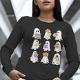 Cute Ghost Reading Books Teacher Halloween Reading Men Women Kids Women Long Sleeve T-Shirt, funny gift
