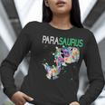 Dino Para Professional Teacher Collection T-Rex Dinosaur Paraeducator Assistant Teacher Women Long Sleeve T-Shirt, funny gift