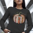 Fall Book Pumpkin Retro Reading Halloween Teacher Librarian Women Long Sleeve T-Shirt, funny gift