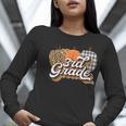 Fall Teacher Shirt 3rd Grade Teacher Retro Halloween Pumpkin Women Long Sleeve T-Shirt, funny gift