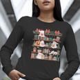 Ghost Christmas Reading Book Lover Library Christmas Teacher Women Long Sleeve T-Shirt, funny gift